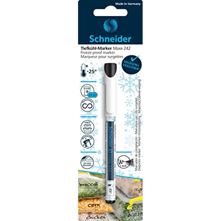 Schneider Maxx 242 Tiefkühlmarker, schwarz, 1 mm Strichbreite, frostbeständig bis -25 Grad - Preisvergleich