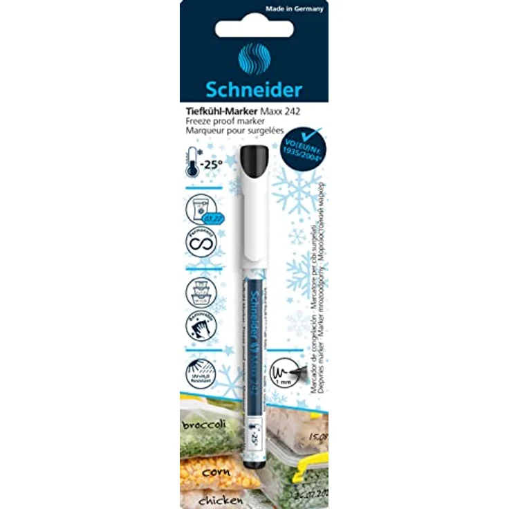 Schneider Maxx 242 Tiefkühlmarker, schwarz, 1 mm Strichbreite, frostbeständig bis -25 Grad - Preisvergleich – Bild 1