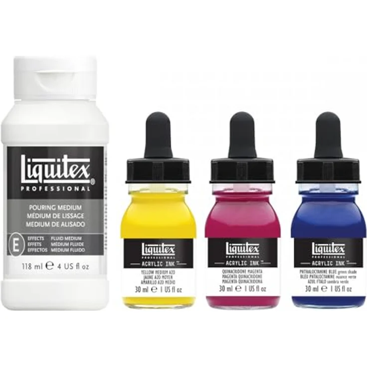Liquitex Ink Professional Acryltusche Set, hochpigmentierte, lichtechte flüssige Acrylfarbe für Kalligraphie und Airbrush, 3 Farben à 30 ml, Primärfarben – Bild 2