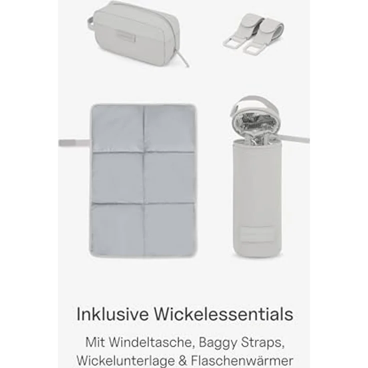 Kapten & Son Lindby Wickeltaschenset 4 tlg. mit Laptopfach, grau, 100% PET, 35 cm x 14 cm x 41 cm – Bild 7