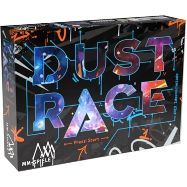MM SPIELE Dust Race – Modularer Rennspiel-Klassiker mit hohem Ärgerfaktor für 2–6 Spieler ab 10 Jahren
