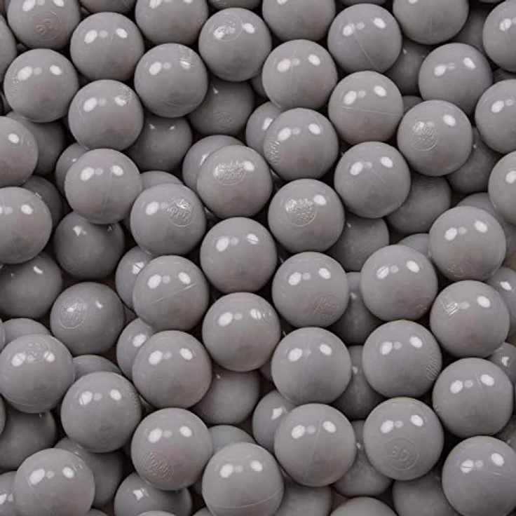 KiddyMoon 500 ∅ 6Cm Kinder Bälle, BPA-freie Plastikkugeln für Bällebad in Grau, Made in EU – Bild 2