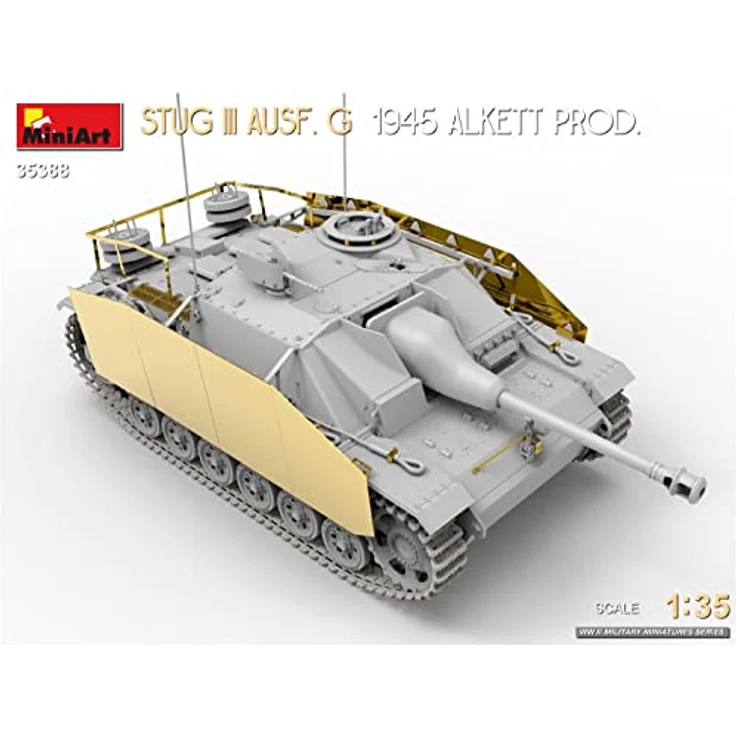 Mini art StuG III Ausf. G 1945 Alkett Prod., Modellfahrzeug im Maßstab 1:35 mit beweglichen Winterkettengliedern und detailgetreuen Photoätzteilen – Bild 3