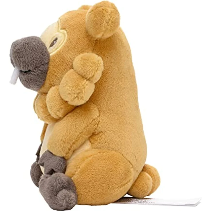 Pokemon Center Bidoof Sitting Cuties, 13 cm Plüschtier mit Mikroperlen für aufrechtes Stehen, grau-braun – Bild 3