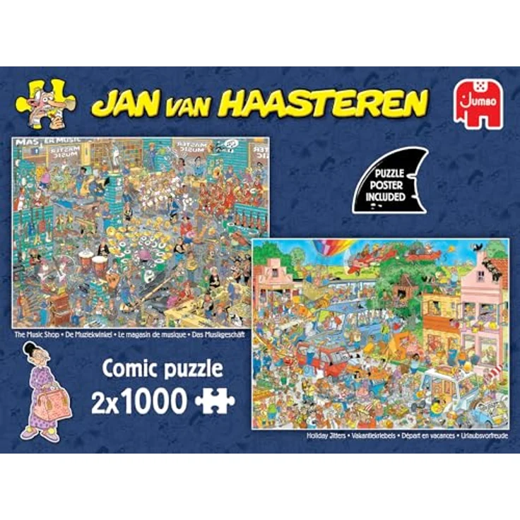 Jan van Haasteren - Der Musikshop & Urlaubssitzel - 2x1000 Teile Puzzle für Erwachsene, umweltfreundlich aus 100% recyceltem Karton – Bild 5