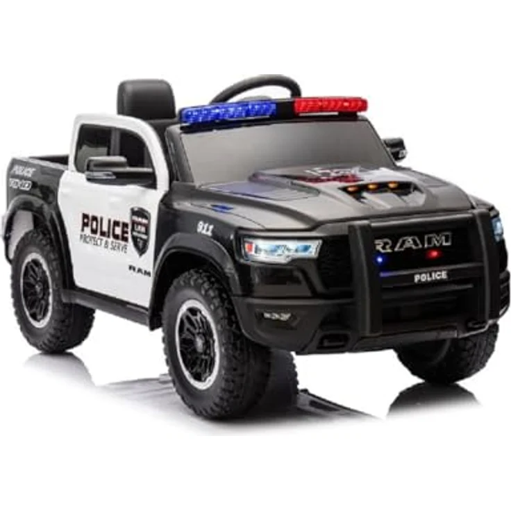 schnaeppchenmeile-online Kinder Elektroauto Polizei Dodge RAM 1500 RHO, 4 Motoren, mit Audio und Fernbedienung – Bild 1