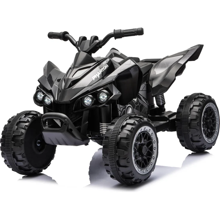 FCH Elektrisches Kinderauto ATV, 12V 4,5Ah mit Musik, MP3-Player und LED-Beleuchtung, schwarz, geeignet für Kinder von 3-6 Jahren