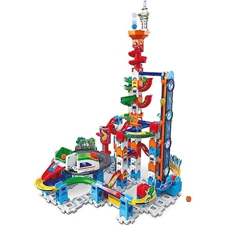 VTech - Marble Rush, Elektronische Kugelschaltung Super Sky Tower Set XL300E, 143 Teile, 10 Bälle, Geschenk für Kinder ab 4 Jahren – Bild 1