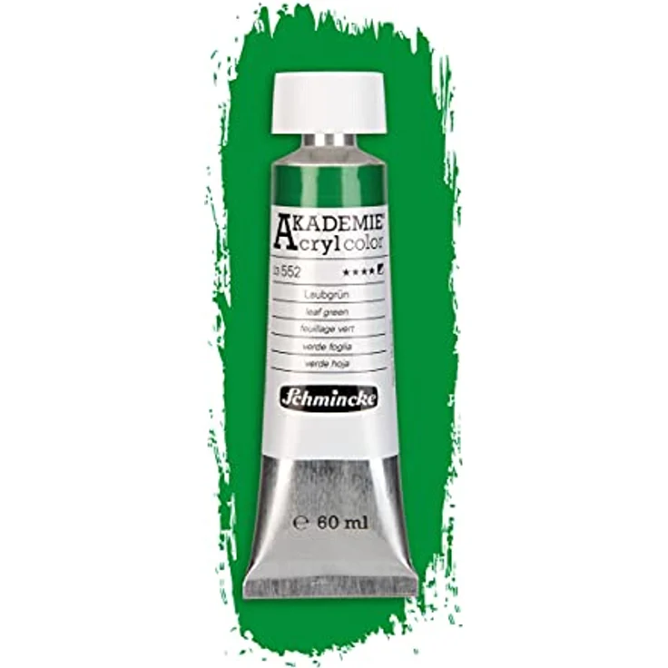 Schmincke AKADEMIE Acryl color, Laubgrün, 60 ml Tube, brillante Künstler-Acrylfarbe, hoch lichtecht und kadmiumfrei für Acrylmalerei und Mixed Media – Bild 2