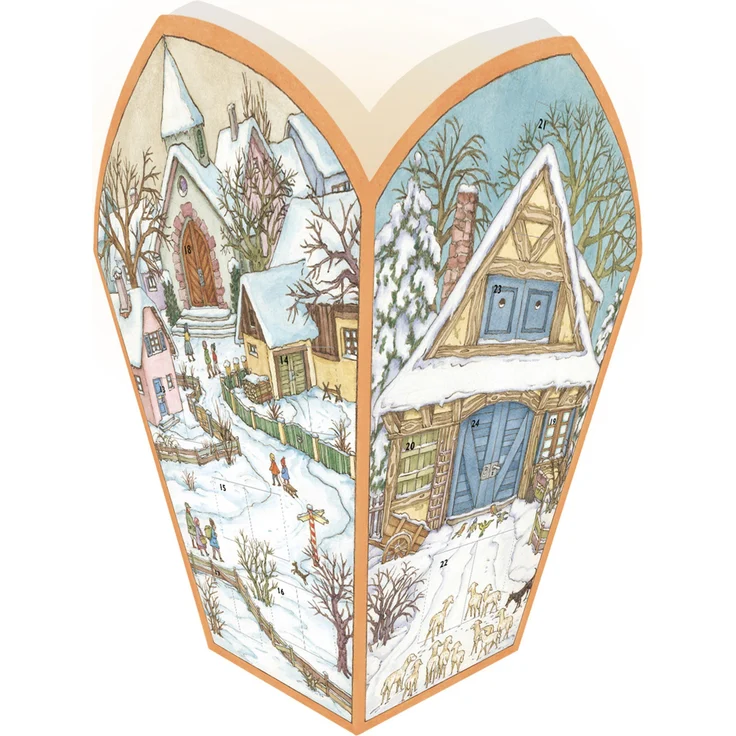 Korsch Adventskalender Adventslaterne, dreidimensional mit Silberglimmer auf FSC-zertifiziertem Karton – Bild 1