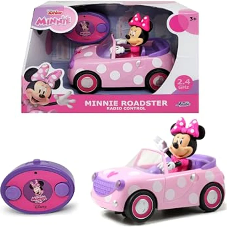 JADA RC-Auto Disney Minnie Mouse Roadster, 2,4GHz, rosa gepunktet – Bild 1