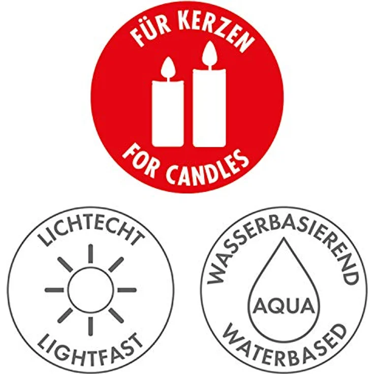 Marabu Candle Pen Set "Christmas Spirits", 10 Cremige Kerzenpens à 25 ml, Auf Wasserbasis, Lichtecht, Geruchsneutral, Wetterfest – Bild 2