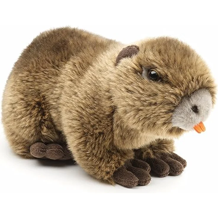 Uni-Toys Nutria Plüschtier, 21 cm lang, lebensecht mit orangefarbenen Nagezähnen, ideal zum Spielen und Sammeln – Bild 2