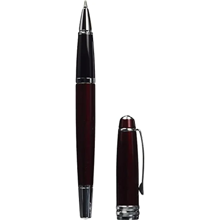 OTTO Füllfederhalter Gel-Tintenroller Rollerball Bailey in Rot-Lack mit chromplattierten Details – Bild 3