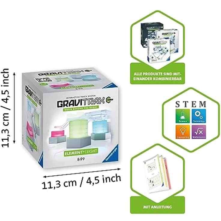 Ravensburger GraviTrax POWER Element Light - Elektronisches Zubehör für spektakuläre Kugelbahnen für Kinder ab 8 Jahren. Kombinierbar mit allen Produktlinien, Starter-Sets, Extensions und Elementen – Bild 4