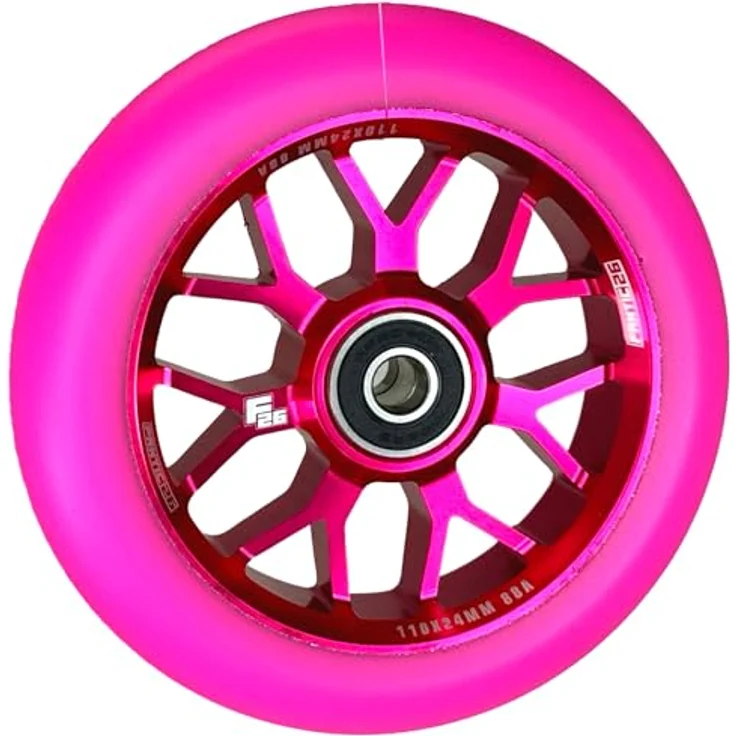 Fantic26 Stuntscooter Fantic26 Spy7 Stunt-Scooter Rolle 110mm Abec11 Pink /Pu Pink, Aluminiumlegierung, ABEC-11 Kugellager, 88A Härte – Bild 2