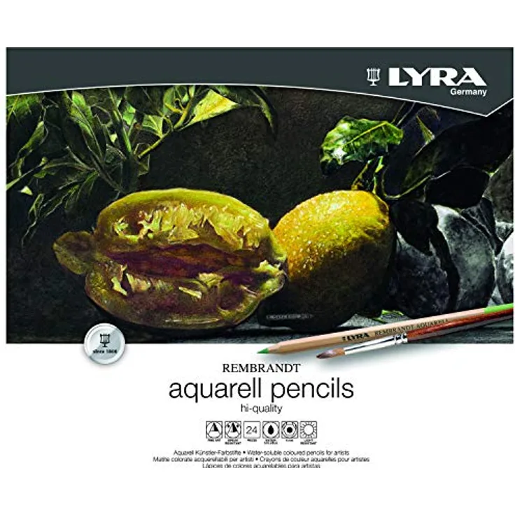 LYRA 2011240 Rembrandt Aquarell - Metalletui mit 24 Aquarellstiften, farbig sortiert