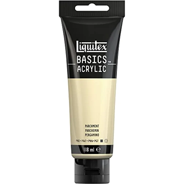 Liquitex Basics Acrylfarbe Pergament, 118ml Tube, lichtecht, mittlere Viskosität, seidenglänzend, monopigmentiert, Archivqualität – Bild 1