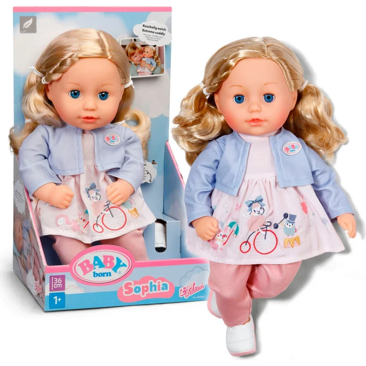 Baby Born Babypuppe Sophia Rose, 36 cm, mit langen Haaren für kreative Frisuren und Schlafaugen – Bild 1