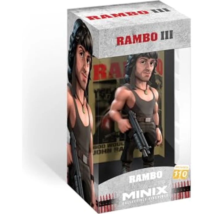 MINIX - Movies #110 - Rambo III Sammelfigur 12 cm mit T-Shirt, PVC Figuren in Ausstellungsbox – Bild 2