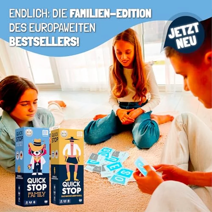 ATM GAMING QuickStop - Das Buchstaben-Duell - Familien-Edition, Gesellschaftsspiel für 2-7 Spieler ab 7 Jahren, 240 familienfreundliche Themenkategorien, umweltfreundlich gedruckt – Bild 3