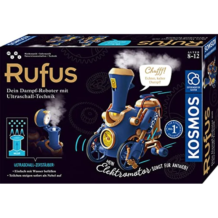 Kosmos Rufus, Experimentierkasten mit Ultraschall-Zerstäuber und 3 Modi, Steampunk-Design – Bild 1