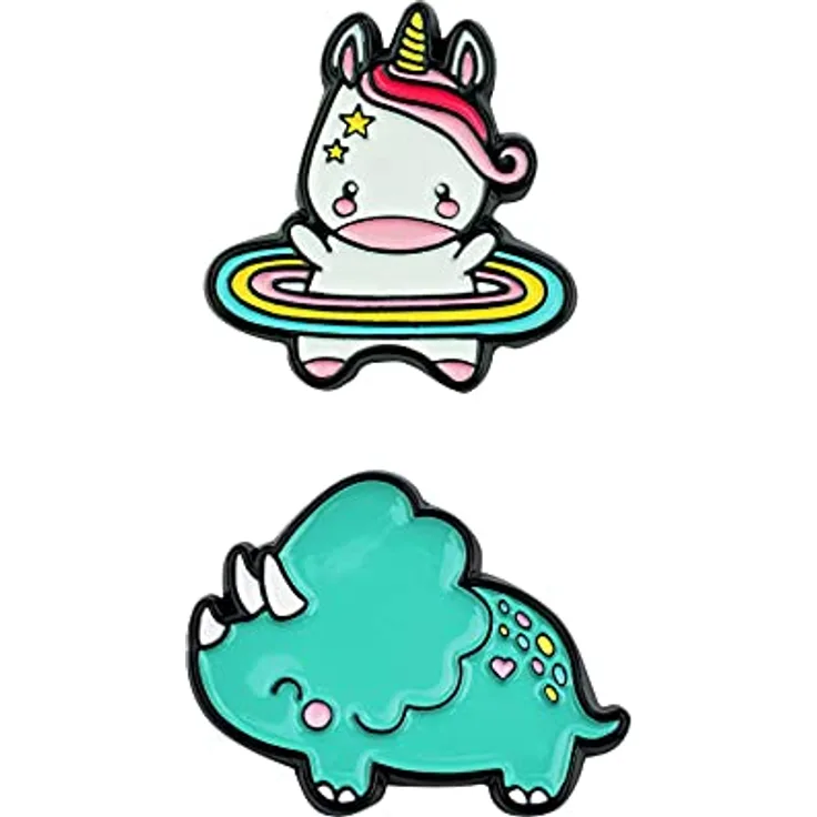 Legami - Set mit 2 Aufklebern aus Metall, 3,2 x 2,5 cm, Einweg, Cutie, zum Anbringen auf Tagebuch, Smartphone und anderes Zubehör, Einhorn, vollständige Haftung nach 10 Minuten