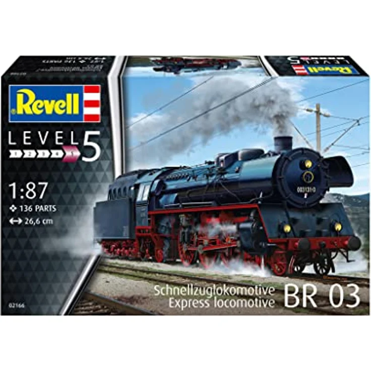 Revell Modellbausatz Schnellzuglokomotive BR03, Level 5 Bausatz, Maßstab 1:87, 136 Teile, für Kinder und Erwachsene ab 13 Jahren, Mittel – Bild 2