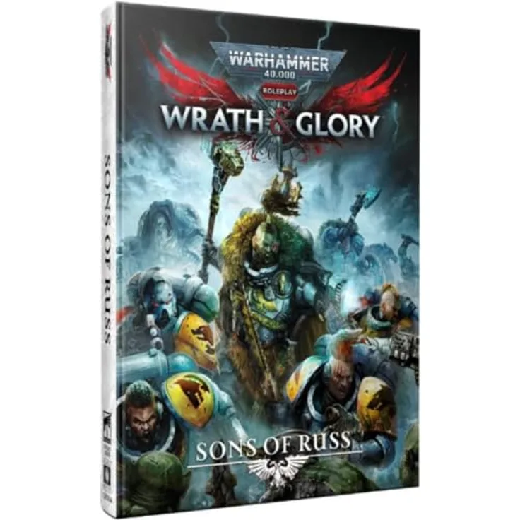 Cubicle 7 Warhammer 40.000: Wrath & Glory, Sons of Russ, Tabellen-Spielzubehör mit Abenteuerkampagne und neuen Archetypen für Weltraumwölfe, ab 14 Jahren