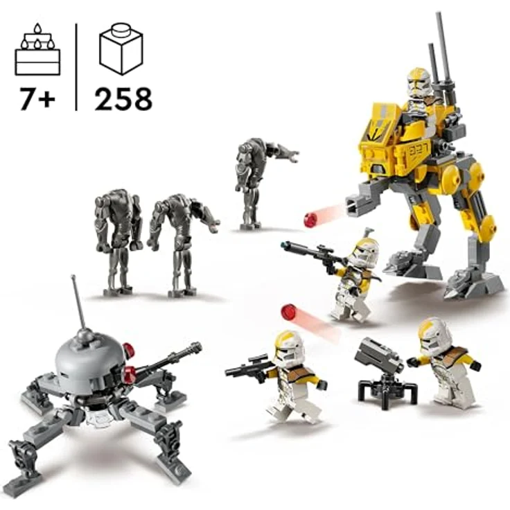 LEGO Star Wars 75431 - Klonsoldaten des 327. Sternenkorps Battle Pack, 258-teiliges Set mit 4 Minifiguren und AT-RT Kampfläufer, ab 7 Jahren – Bild 2
