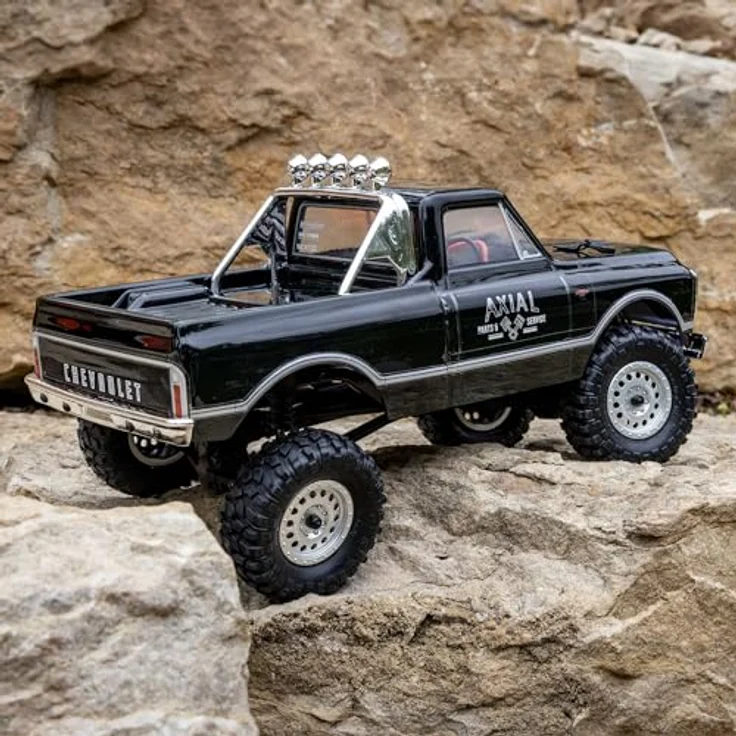 Axial 1/24 SCX24 1967 Chevrolet C10 4X4 RTR Brushed Rock Crawler (Battery & Charger Included), Black mit realistischem Stahl-Leiterrahmen und Spektrum SLT2 2,4GHz Fernsteuersystem – Bild 5