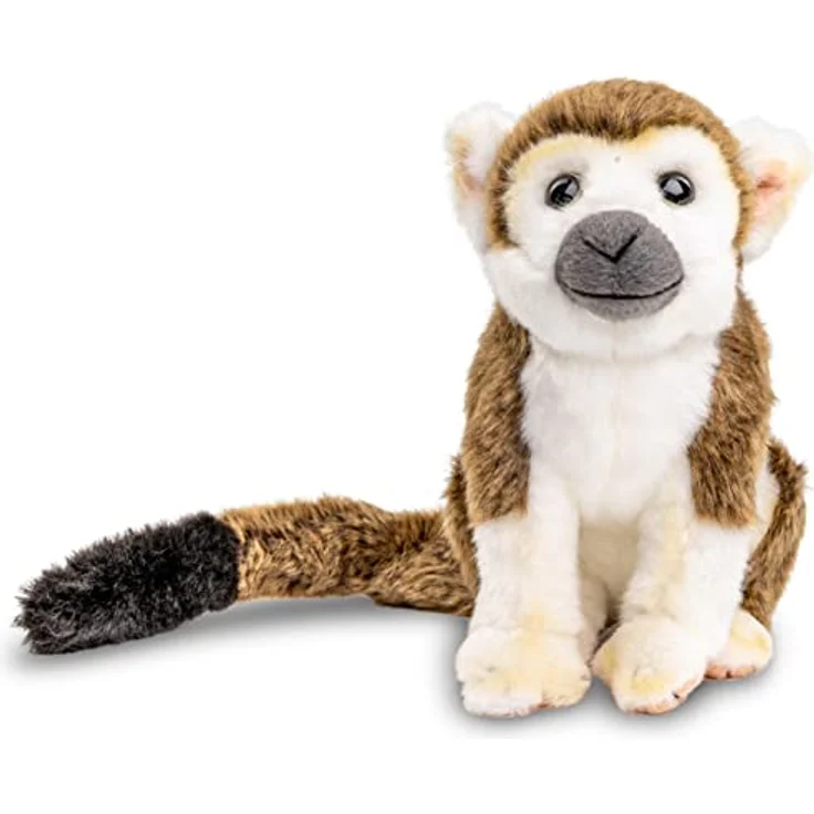 Uni-Toys Totenkopfaffe, sitzend - 19 cm hochwertiges Plüsch-Kuscheltier, lebensecht und flauschig weich – Bild 2