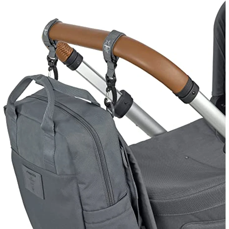 LÄSSIG Baby Wickelrucksack Wickeltasche Rucksack mit Wickelunterlage, Kinderwagenbefestigung, Flaschenhalter nachhaltig produziert/GRE Vividal Backpack anthracite – Bild 5