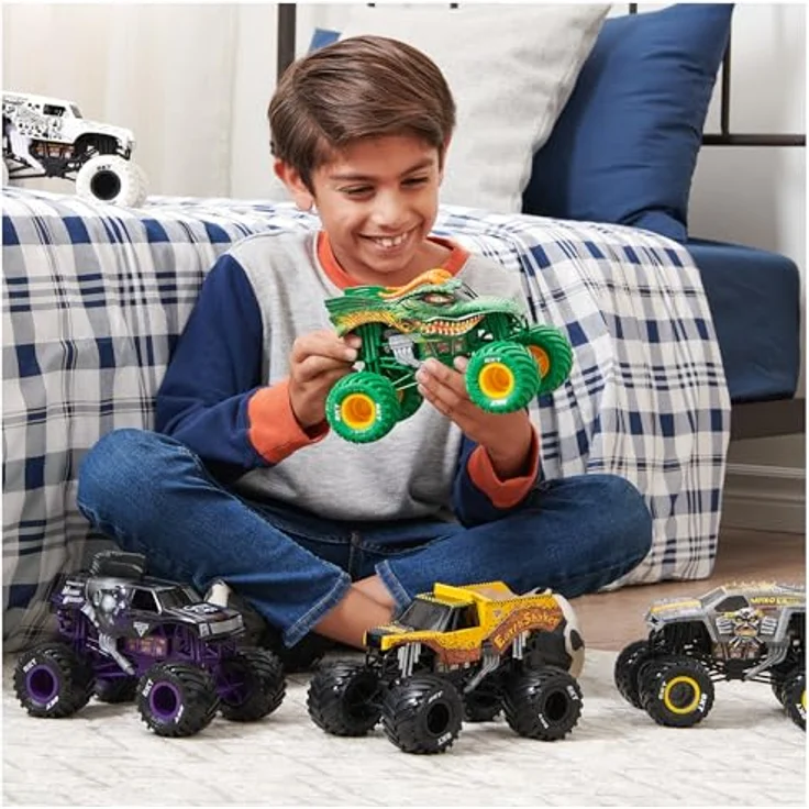 Monster Jam Sparkle Smash, Offizieller Monster Truck, Maßstab 1:24, Druckguss mit Arbeitsfederung, Spielzeug für Jungen und Mädchen ab 3 Jahren – Bild 5