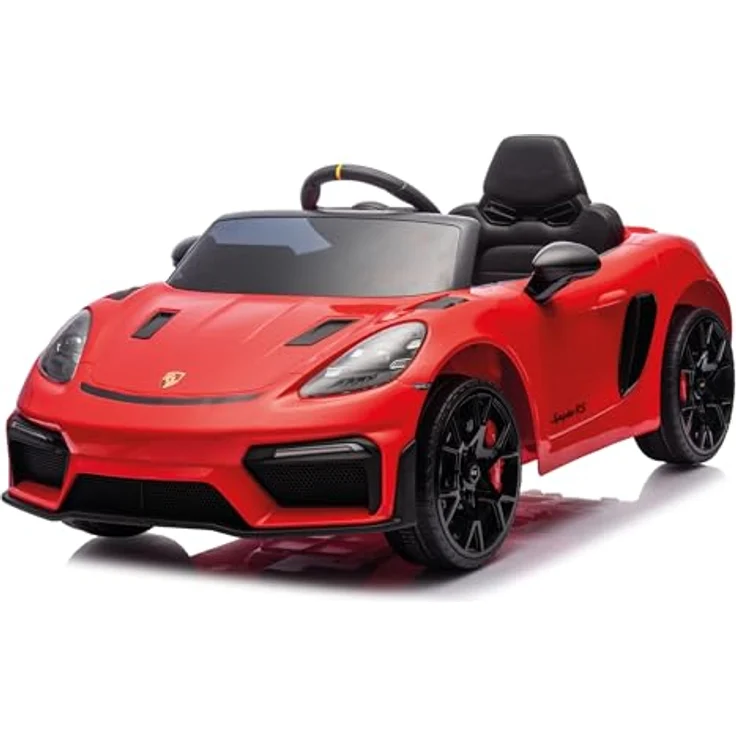 Injusa Porsche Spyder 12V Elektroauto für Kinder ab 3 Jahren, Luxuskinderauto in Rot mit Licht & Sound – Bild 1