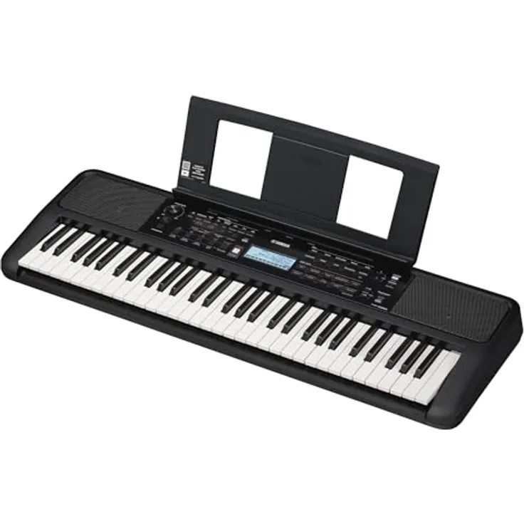 YAMAHA PSR-E383 Tragbares Keyboard für Anfänger – 650 Instrumentenklänge, anschlagdynamische Tasten und 48-stimmige Polyphonie – Inkl. 2 Online-Keyboard-Lessons an der Yamaha Music School