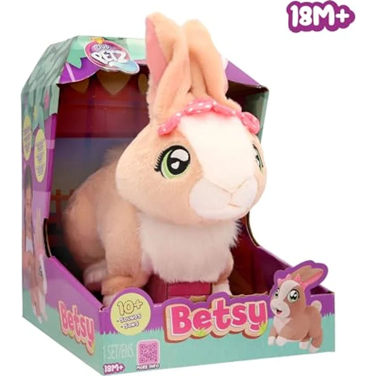 Club Petz Betsy, Interaktives Plüschkaninchen mit hüpfenden Ohren und Lauten, Geschenk für Kinder ab 18 Monaten – Bild 2