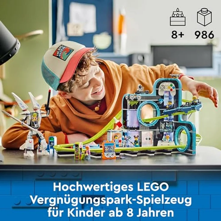 LEGO City Achterbahn mit Roboter-Mech, Spielzeug-Vergnügungspark, für Jungen und Mädchen ab 8 Jahren, Geschenk für kreative Kinder 60421 – Bild 2