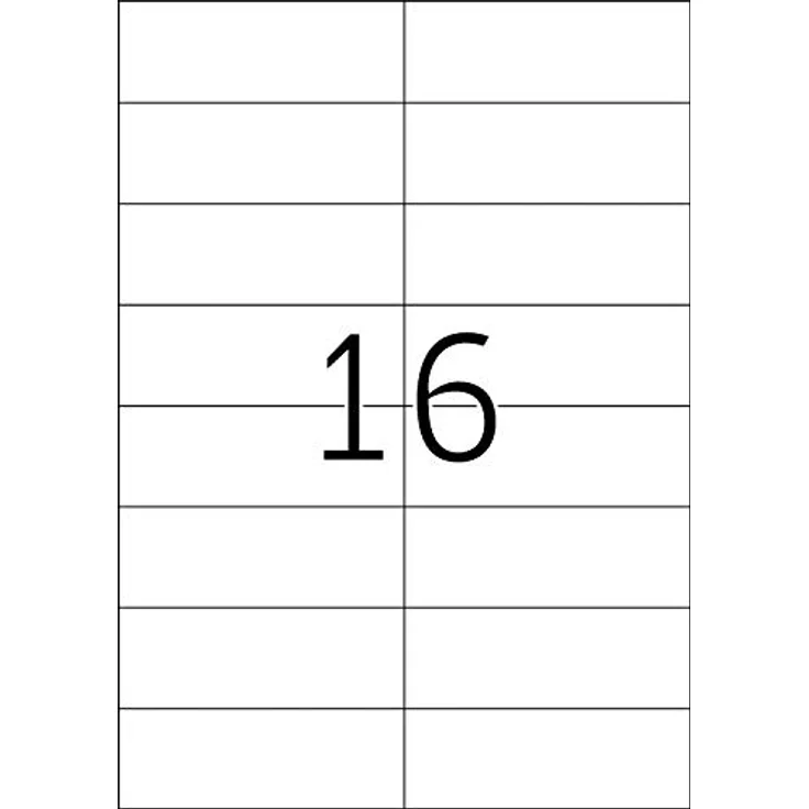 TopStick 8712 Universal Etiketten, 1000 Blatt, 105 x 37 mm, 16 pro A4 Bogen, selbstklebend, bedruckbar, matt, blanko, weiß, 16000 Stück – Bild 2