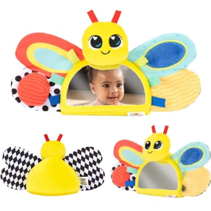 Lamaze Freddie The Firefly Tummy Time, Aktivitätsspielzeug mit verschiedenen Texturen und Farben für die Bauchlage, ab 0 Monaten