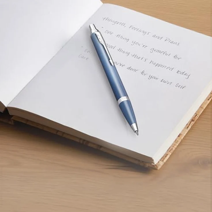 Parker Pen IM Writing Rituals Blue GT, Kugelschreiber mit Chrom-Zierteilen und QUINKflow Mine, blau – Bild 5