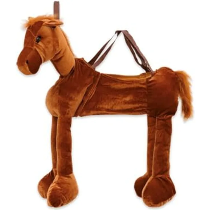 Betzold Schlüpfkostüm Pferd, Kinderkostüm aus hochwertigem Nicki-Stoff, Gr. 104-128, verstellbare Hosenträger, ideal für Theater und Fasching