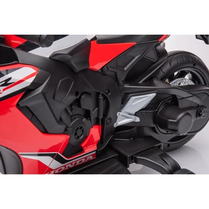 Sun Baby Kinder Elektro Motorrad CBR 1000RR, 12V Kinderfahrzeug mit 2 abnehmbaren Stützrädern (Rot) – Bild 5