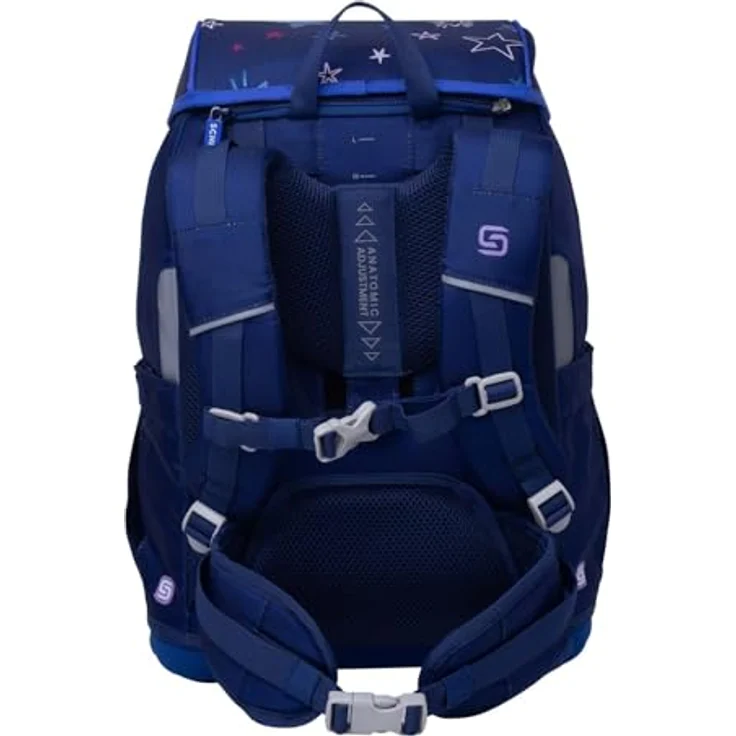 Schneiders Ergoplus 2in1 Schulranzen Set, 7-teilig, 22L, ergonomisch, reflektierend, Shooting Star blau – Bild 4