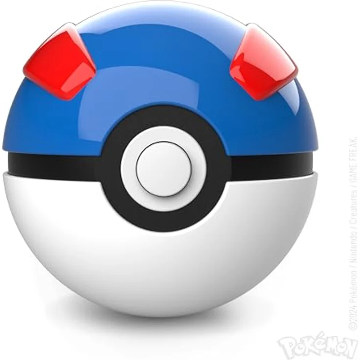 The Wand Company Pokémon Diecast Replik Mini Superball, hochwertige Miniatur-Replicate mit Leuchtfunktion und versilbertem Display-Token, 9 x 10 x 10 cm – Bild 8