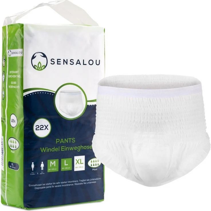 Sensalou Windeln Inkontinenz Pants Erwachsene Erwachsenenwindeln Hoeschenwindel Gr. XL (22-St), für starke Blasenschwäche