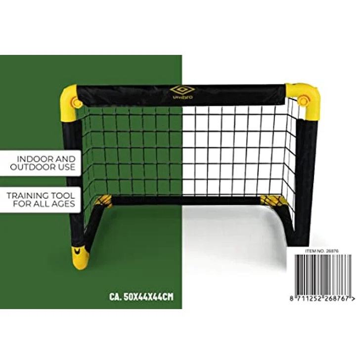 Umbro Fußballtor -50 x 44 x 44 cm Faltbar für Kinder und Erwachsene - Schwarz/Gelb – Bild 2