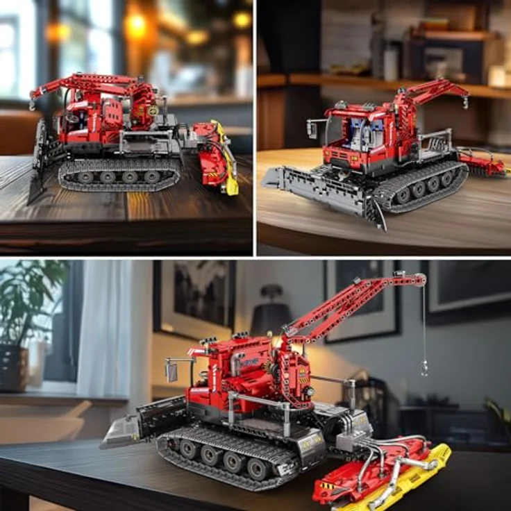 Reobrix BAU-LKW 22019, Schneepflug-Baustein-Set mit Motor, ferngesteuertes Spielzeug mit Bluetooth-Steuerung, 1047 Teile, für Jugendliche ab 14 Jahren – Bild 4
