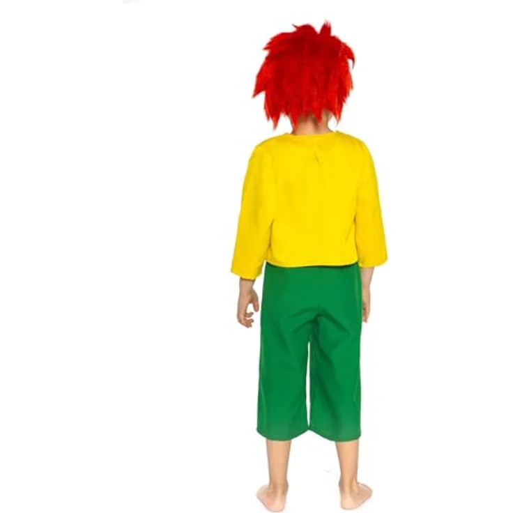Maskworld Pumuckl Kostüm für Kinder, zweiteilig mit gelbem Shirt und grüner Hose, original lizenziert für Karneval (146-152) – Bild 3