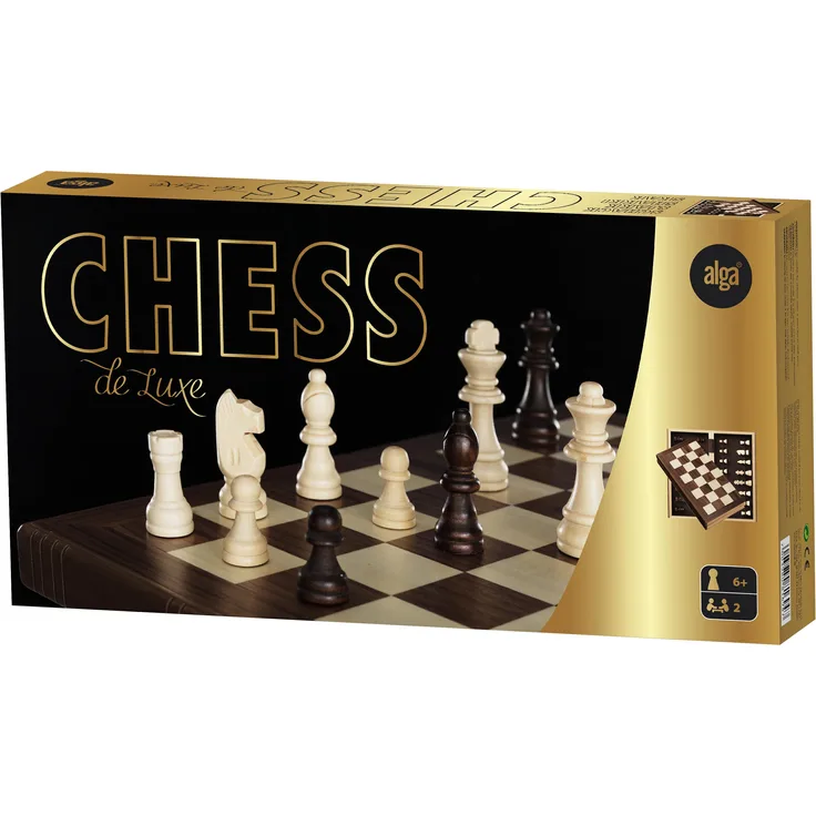Alga Shakki, elegantes Brettspiel mit faltbarem Spielbrett für strategisches Denken und praktische Aufbewahrung